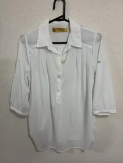 CECIL McBEE ホワイト 七分袖シャツ ブラウス M