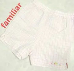 familiar　ショートパンツ　半ズボン　ハーフパンツ　チェック　綿100%