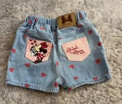 ミニー　リトシー　デニム ショートパンツ ハート柄 ブルー 90cmのサムネイル