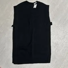 新品　AMERICAN HOLIC ブラックニットロングベスト フリーサイズ