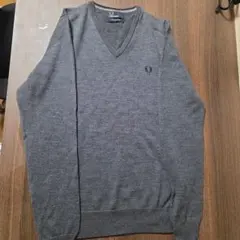 フレッドペリー　ウールセーター　グレー
