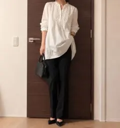 earth music&ecologyブラウス×UNIQLOパンツ 2点セット
