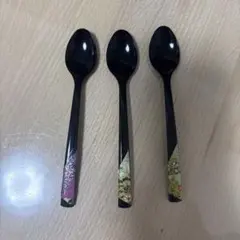 和柄 漆塗り風 スプーン 3本セット