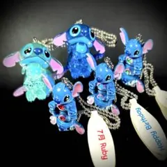 ディズニー スティッチ 誕生石キーホルダー 手足の動くキーホルダー 5個セット