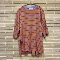 nagonstans ボーダーTシャツ パープル Mのサムネイル