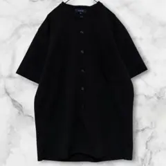 タカキュー バンドカラーシャツ 半袖 ストレッチ ブラック M　メンズのサムネイル