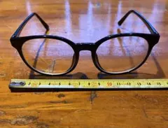【美品】Zoff ブラックラウンドメガネ　度数不明