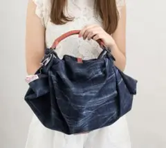 カイハラデニム　ふろしきバッグ　ネイビー ハンドバッグ　おしゃれ