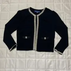 M'S GRACY パール装飾 長袖カーディガン 38黒のサムネイル