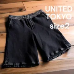 ユナイテッドトウキョウ ポリ混ウール 鹿の子 ハーフパンツ M ネイビーのサムネイル