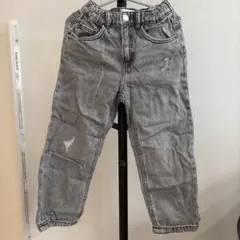 グレー ダメージデニムパンツ 5-6歳