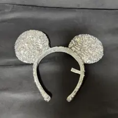 ディズニーランド カチューシャ ミッキー キラキラ シルバー ラメ スパンコール