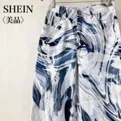 【美品】　SHEIN　圖案印花男士寬鬆直筒褲