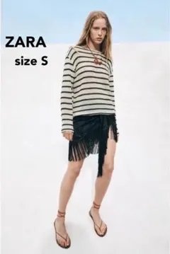 ZARA ストライプ柄ラスティックセーター