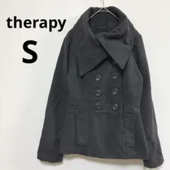海外古着 therapy ウール混Pコート S 立ち襟 ショート丈