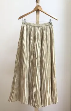 《即日発送》#ROPE PICNIC プリーツスカート ロング ゴールド 光沢感