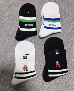 YONEX 刺繍口ゴ＆バドミントンソックス 4足セット【23～25cm】
