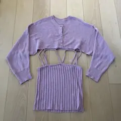 GRL ピンク クロップドカーディガン Fサイズ