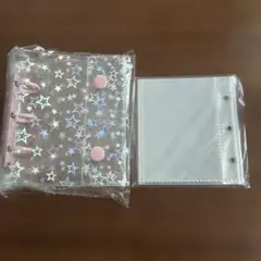 T*ね様 シール帳　ホログラム星柄　3穴リングファイル　リフィル10枚セット