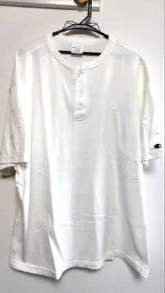 Champion ヘンリーネック Tシャツ X-LARGE ホワイト　LLサイズ