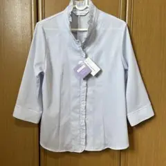 新品　SPLENDED ライトブルー ストライプ な七分袖シャツ　11 号