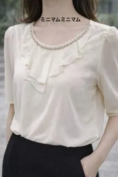 MINIMUM MINIMUM パール付き シフォンブラウス サイズ2（M相当）