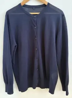 しまむら CLOSSHI ネイビー シアー長袖カーディガン