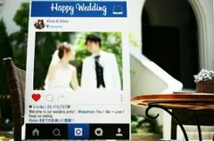 結婚式ウェルカムボード ウェディングドレス タキシード インスタフレーム パネル