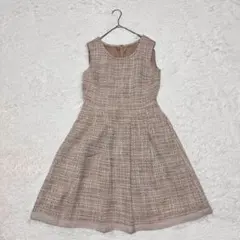 C.D.S BASIC 膝丈 ツイードワンピース 38【D1-88】