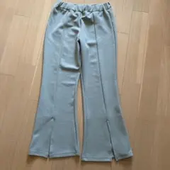 ライトグリーン フレアパンツ Lサイズ