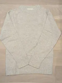 MHL ライトグレー/ベージュ ニットセーター 長袖 クルーネック メンズ