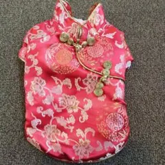 チャイナドレス風　犬服　裏起毛
