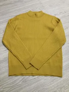 マスタードカラー 長袖ニットセーター M ハニーズ