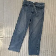 Mila Owen デニム ベルト付き ストレートデニム カットオフ ブルー S