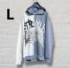 シナモロール パーカー 長袖 ゆったり 大きめ ブルーグレー