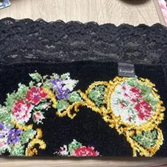 enjoue 花柄刺繍 タオルレース ハンカチ