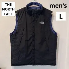 ノースフェイス　中綿リバーシブル　ベスト　インナーダウン　刺繍ロゴ　メンズ　L