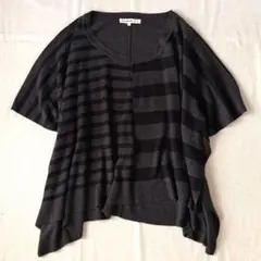 □Cutie Blonde 平成レトロ Y2K ポンチョ風 ボーダーニット L