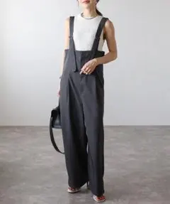 Bonjour Sagan ボンジュールサガン ハイウエストワイドサロペット