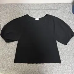 112.新品KALNA 半袖 (5~7分袖)パフスリーブ トップス ブラック - メルカリ