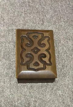 木彫り アイヌ文様 小物入れ タバコケース シガレットボックス 北海道 民芸品