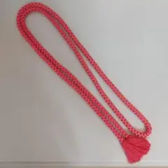 帯締め 長尺 振袖用 正絹と金属糸 ピンク系？と金色 日本舞踊 訪問着 付下げV