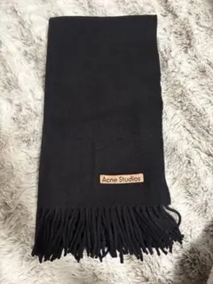 Acne Studios フリンジウールスカーフ ブラック