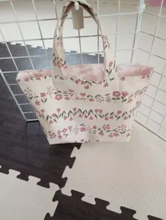 ハンドメイド 花柄トートバッグ
