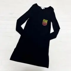 【美品】ソニアリキエル　Aラインワンピース　長袖　黒のサムネイル