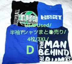 USA/Used/半袖Tシャツまとめ売り/4枚/3XL/D