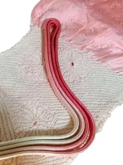 帯揚げ、帯締めセット／絞り　絹　ピンク系　未使用長期保管