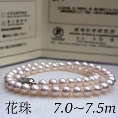 花珠✨️ あこや真珠 パール ネックレス 約7.0~7.5mm 本真珠 鑑別所