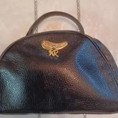 黒 レザー ハンドバッグ ドーム型NINA RICCI難あり