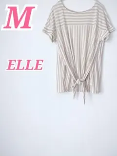 ELLE エル 半袖レトロチュニック M ホワイト ベージュ チュニックのサムネイル
